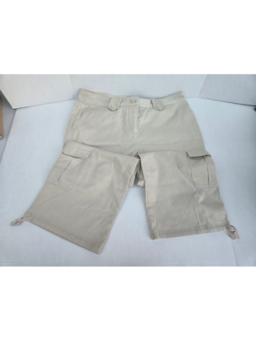 Women's Beige Cargo Capri Pants Charterclub